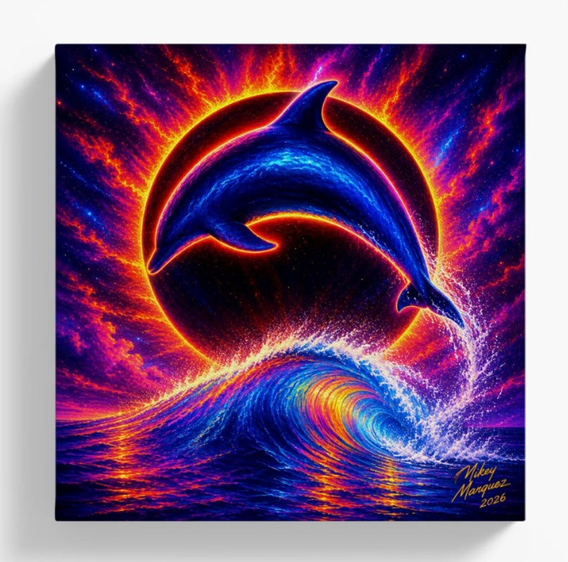 Airbrush canvas waves/eclipse