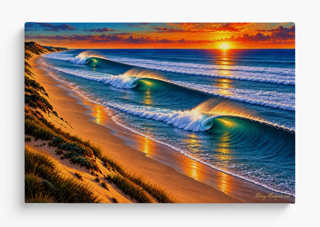 Airbrush canvas waves/Sunset