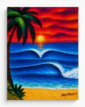 Airbrush canvas waves/sunset 12x16